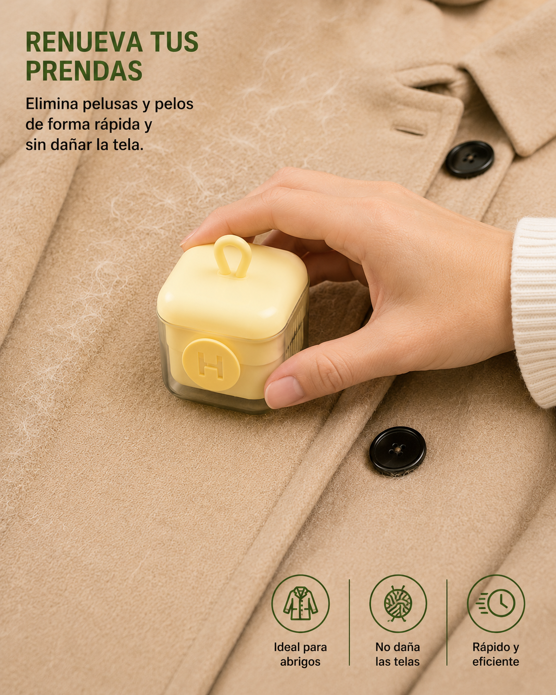 Quitapelusas Portátil Reutilizable para Ropa, Sofás y Pelo de Mascotas